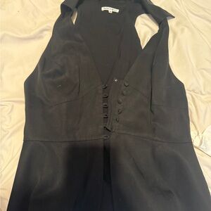 Reformation Black Sleeveless Jumpsuit with Button Front